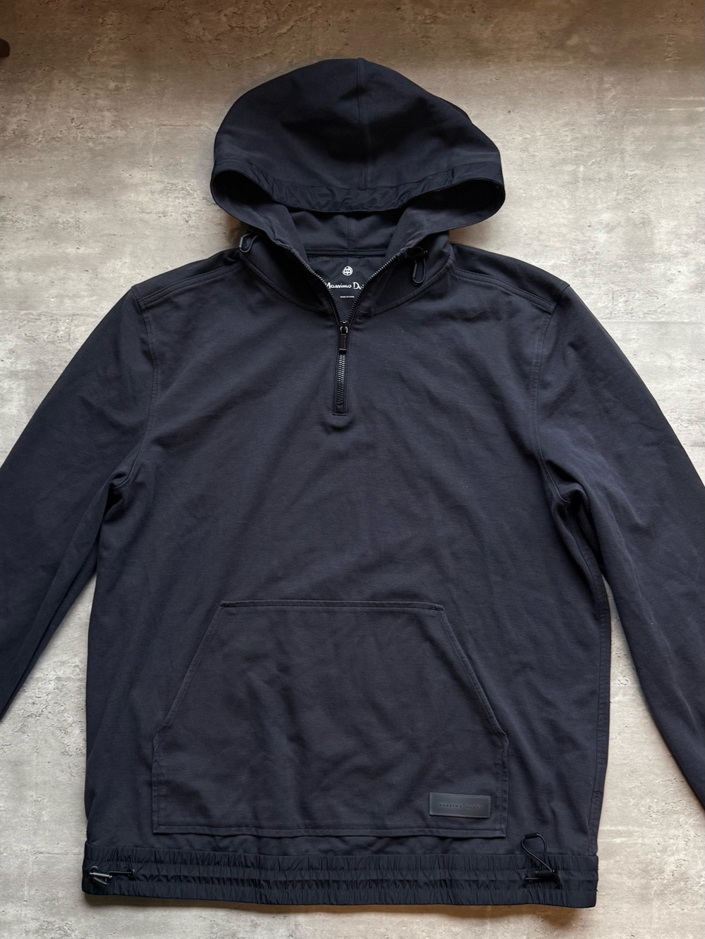 Men's Black Half-Zip Hooded Windbreaker - Casual Lightweight Layer